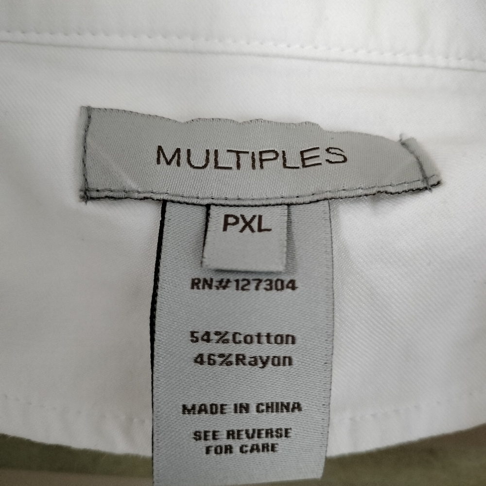 Multiples White Lightweight Drawstring Waist Zip … - image 7